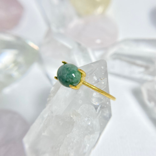 天然翡翠リング （選べるサイズ）原石から磨きました！ 指輪・リング