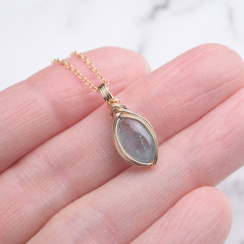 n.♡です♪◆天然石ワイヤーラップペンダント 106ワイヤーラップペンダント・クオーツ wire jewelry wire