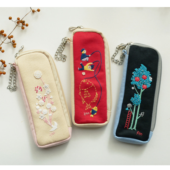 メガネポーチ「Flower」メガネケース　ペンケース 9枚目の画像