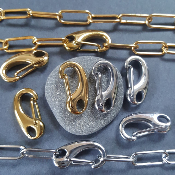1pcs] オール ステンレス 約19mm カラビナ 金具 留め具 サージカル