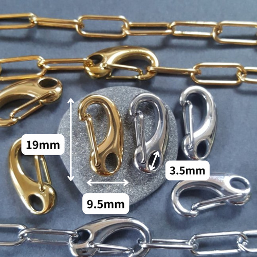 1pcs] オール ステンレス 約19mm カラビナ 金具 留め具 サージカル