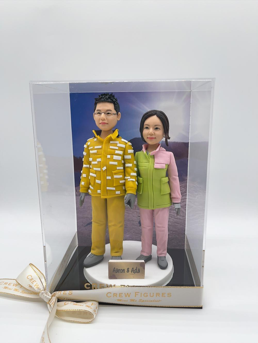 【カスタマイズ似顔絵人形】夫婦お出かけお土産箱