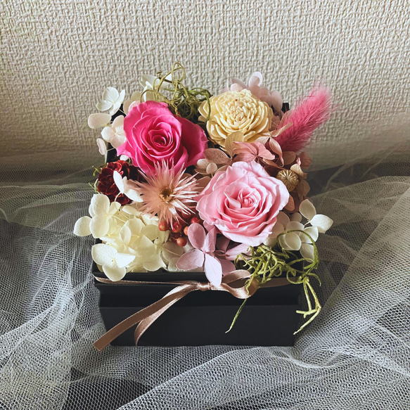 フラワーボックス フラワーアレンジメント Sサイズ プリザーブド