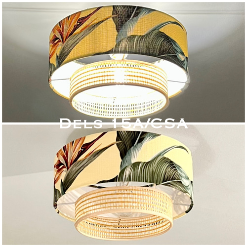 シーリングライト Dels15A/CSA 天井照明 ハワイアン ランプシェード