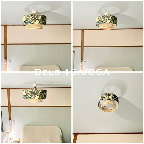 シーリングライト Dels15A/CSA 天井照明 ハワイアン ランプシェード