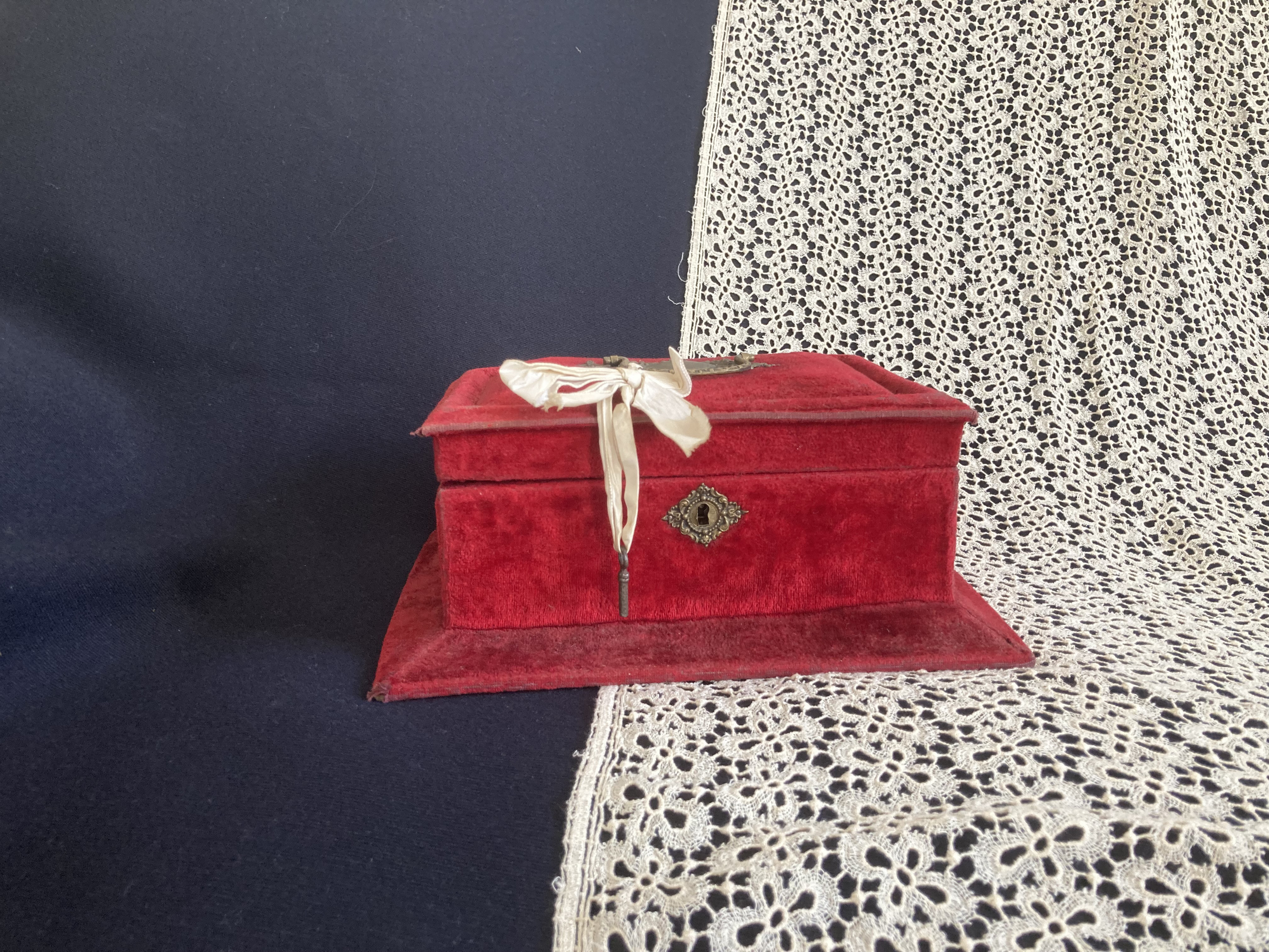 フランスアンティーク ソーイングボックス 道具入り