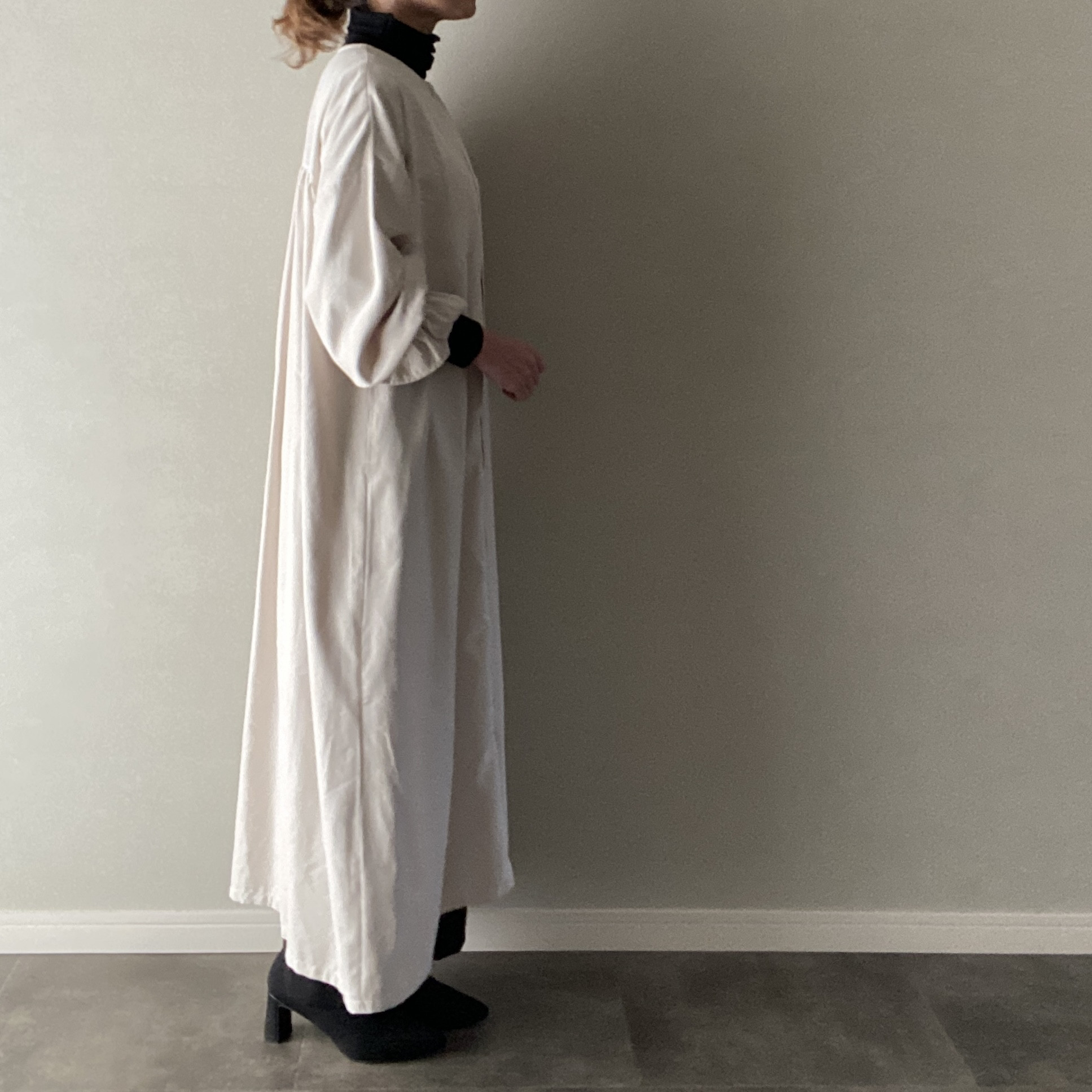 【En salon】ワンピース＆羽織り 2WAY 長袖 アイボリー ［091305］