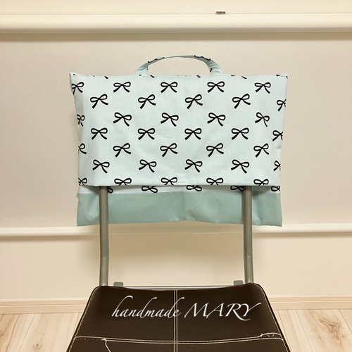 韓国風リボン柄のオシャレなレッスンバック✨ ページュ レッスンバッグ