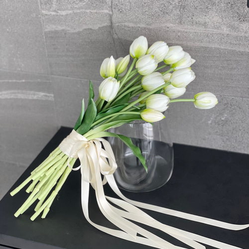 チューリップ♪アームブーケ ブートニア付き ウェディングブーケ