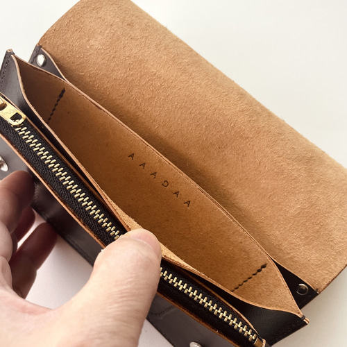 トラッカーウォレット ダークブラウン ヴィンテージタロンジッパー