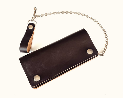 トラッカーウォレット ダークブラウン ヴィンテージタロンジッパー