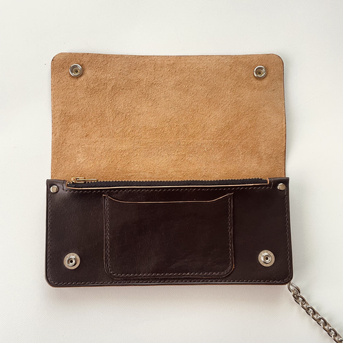 トラッカーウォレット ダークブラウン ヴィンテージタロンジッパー