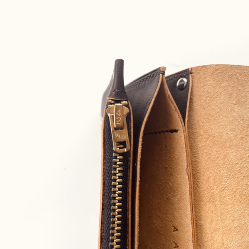 トラッカーウォレット ダークブラウン ヴィンテージタロンジッパー