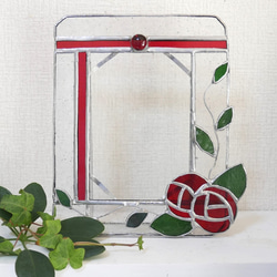 ビンテージ風ガラスを使ったフォトフレーム・ブルーラインの落ち着いた