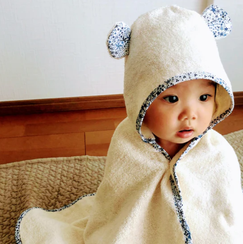 オーガニックバスローブ 送料無料 国産 綿100％ 赤ちゃん お風呂上り お昼寝 肌掛け おむつ替え 出産祝い ギフト