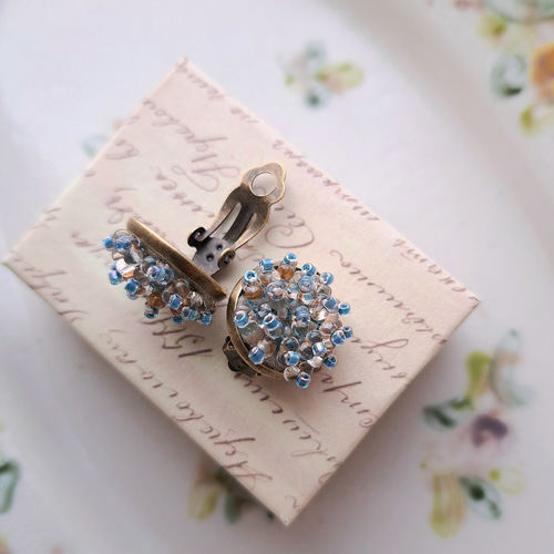 ビーズ刺繍 イヤリング No.3 イヤリング・ノンホールピアス