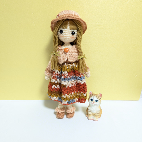 ✿三つ編みの女の子 着せ替えあみぐるみ あみぐるみ Karin