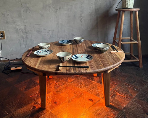 こたつ　レトロ　ちゃぶ台 こたつ】直径120cm 天板付き ちゃぶ台 – 85 Furniture