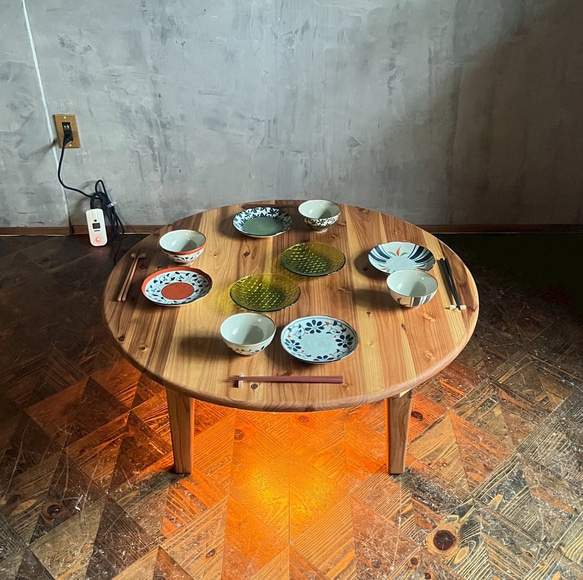 木目調 円形こたつ 120cm（いちご） Wild&Free円こたつ】直径90cm 直径120cm 年中使えるちゃぶ台 丸コタツ