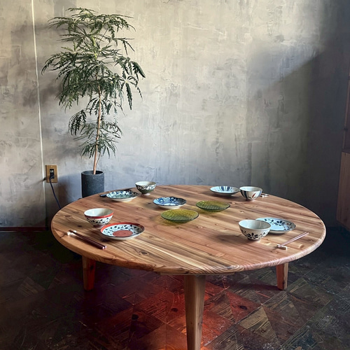 こたつ　レトロ　ちゃぶ台 Wild&Free円こたつ】直径90cm 直径120cm 年中使えるちゃぶ台 丸コタツ