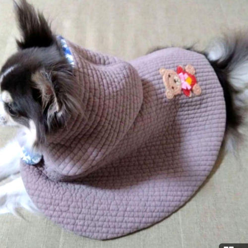 ♥️犬服【暖か！ヌビ生地とリバティ2wayポンチョ】ぱんだオリジナル