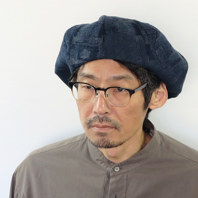 インディゴ濃淡で見せるベレー帽 ～Indigo Goberin Beret～ メンズ 大きめ