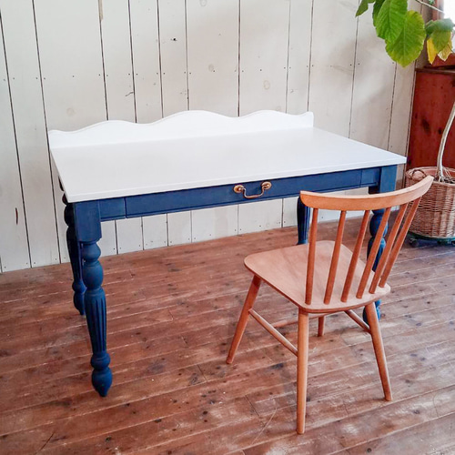 海外インテリア風キッズデスク アンティーク調大人かわいい学習机 1200