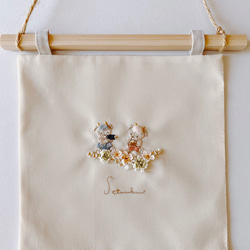 母の日刺繍タペストリー・おしゃれインテリア・手刺繍 タペストリー