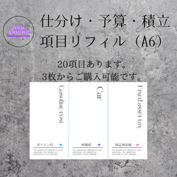 な様　週予算・daily貯金リフィル・best saving no項目別　3点 な様 週予算・daily貯金リフィル・best saving no項目別 3点