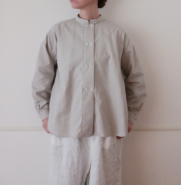 【women's S.M.L】ほんのり起毛 ビエラのコックシャツ 1枚目の画像