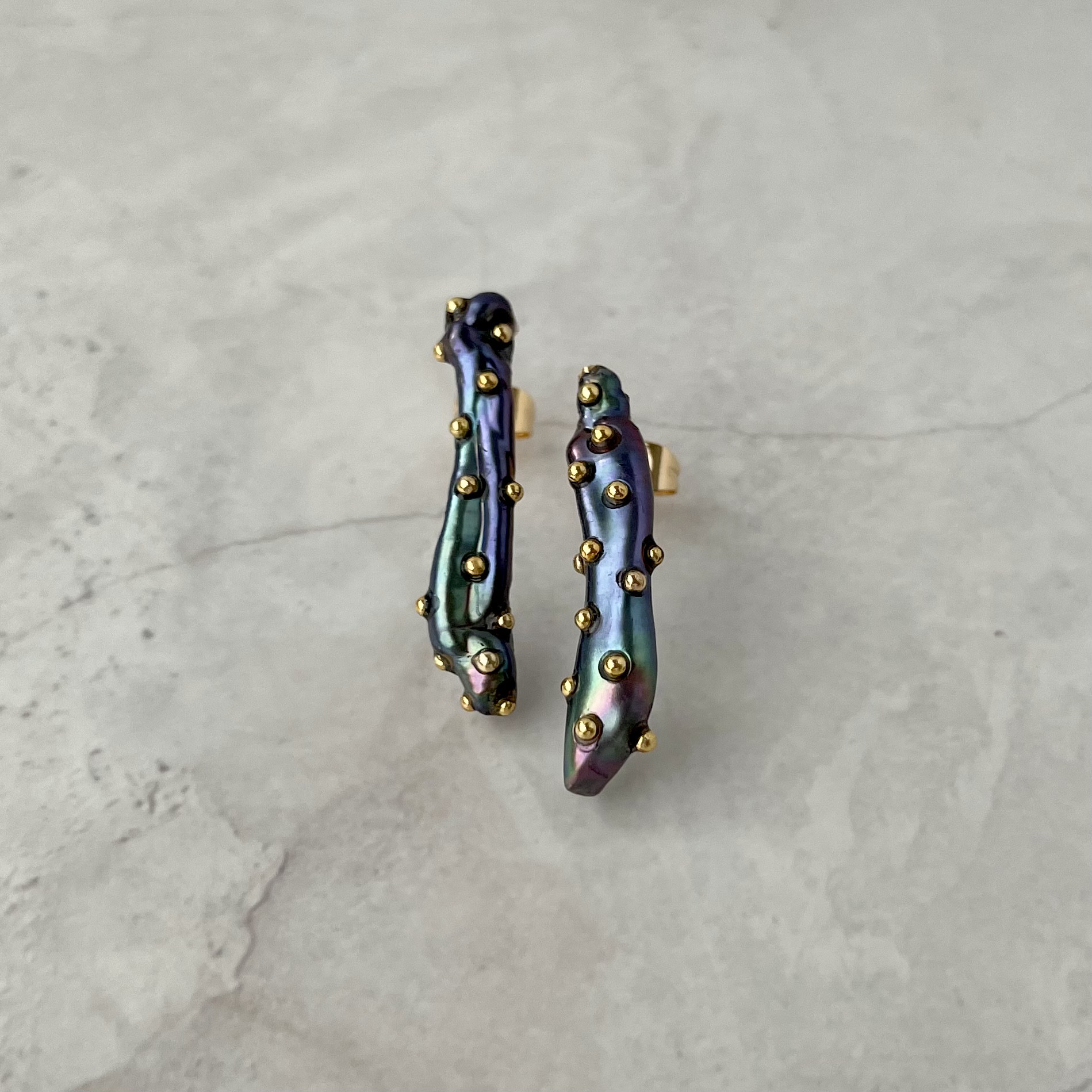 スティック 淡水バロックパール　ピアス