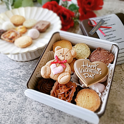 可愛いテディベア(ブラウン)のクッキー缶【2026年】バレンタイン