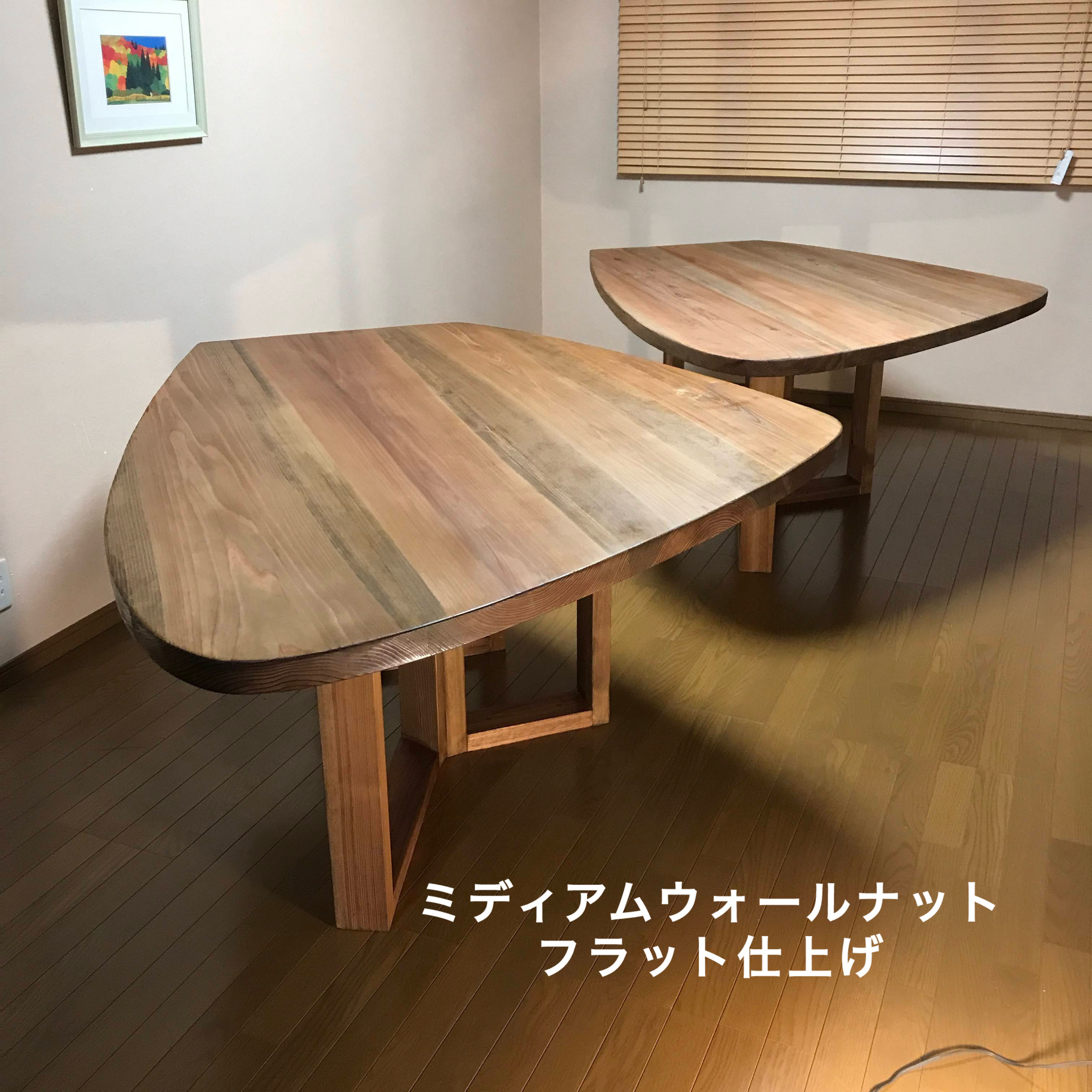 八溝杉155x115cm ボックス脚厚板テーブル(M21-1type)