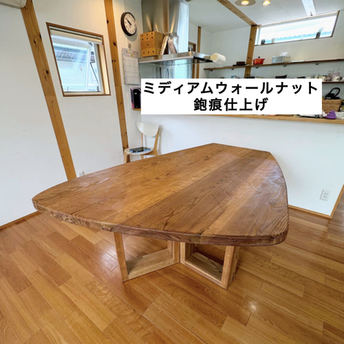 八溝杉155x110cm ボックス脚厚板テーブル(M21-1type) ダイニング