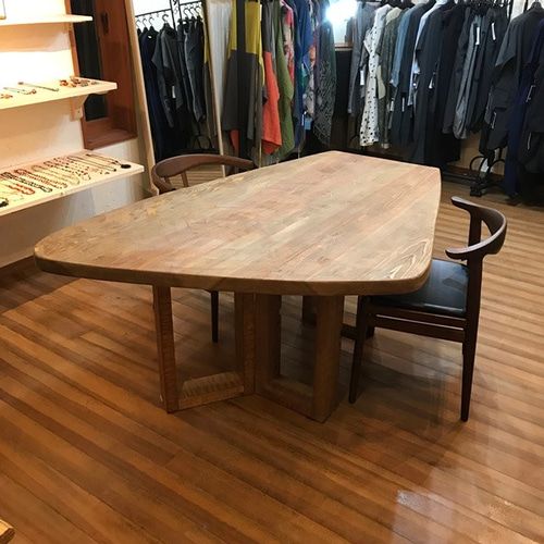 八溝杉155x115cm ボックス脚厚板テーブル(M21-1type) ダイニング