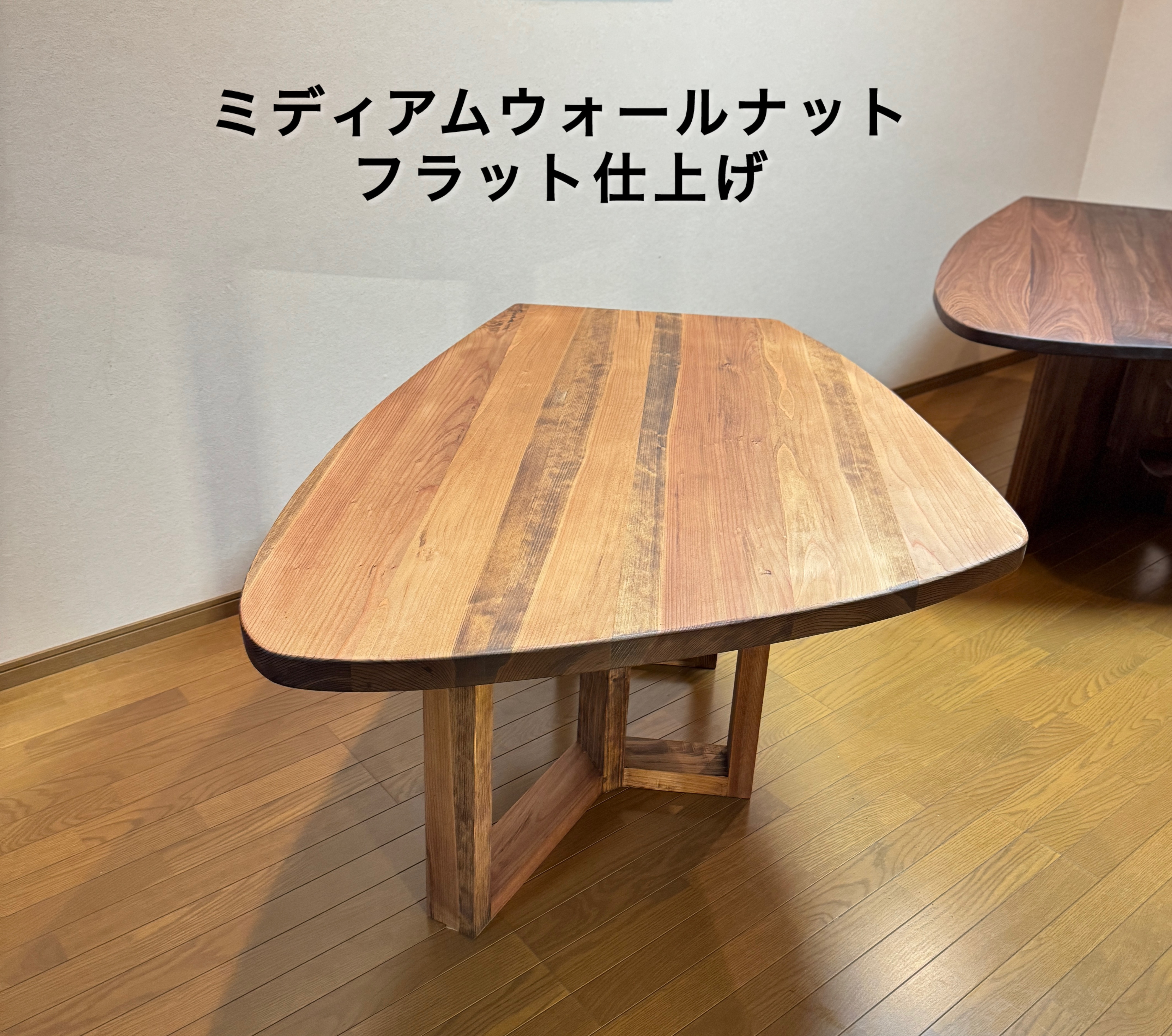 八溝杉155x115cm ボックス脚厚板テーブル(M21-1type)