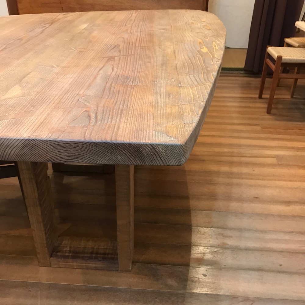 八溝杉155x115cm ボックス脚厚板テーブル(M21-1type)