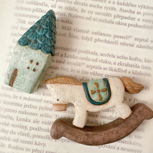 木馬とハウス 置物セット ウォールステッカー・ウォールデコ チャニー