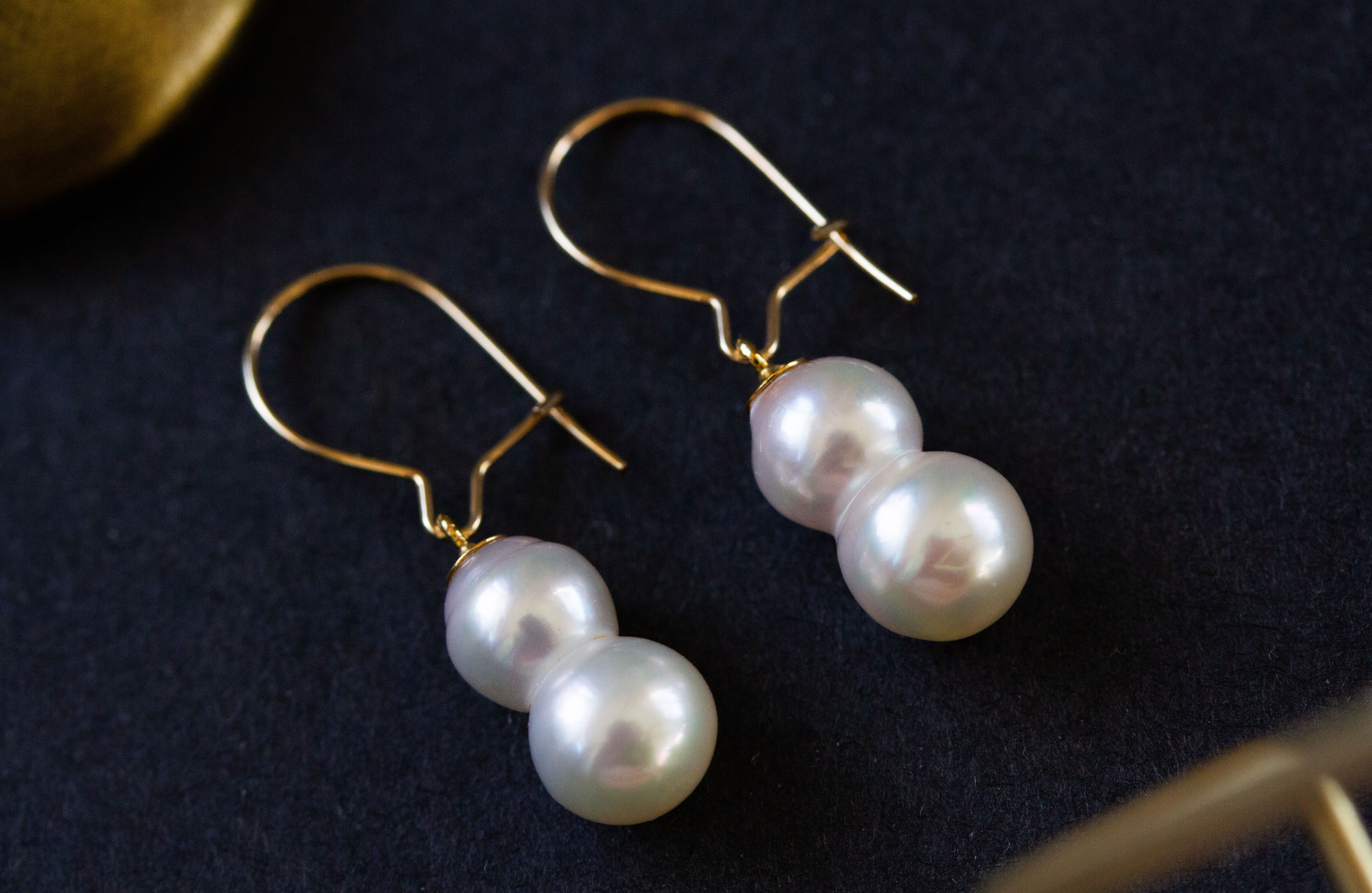 あこや双子パール フレンチフックピアス 14KGF