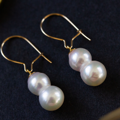 あこや双子パール フレンチフックピアス 14KGF ピアス（スタッド・一粒