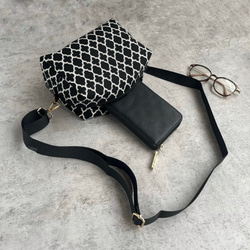 ショルダーバッグ/【特集掲載】/長財布・ペットボトルOK/軽くて丈夫・斜めがけ/モノトーンboxショルダーバッグ 14枚目の画像