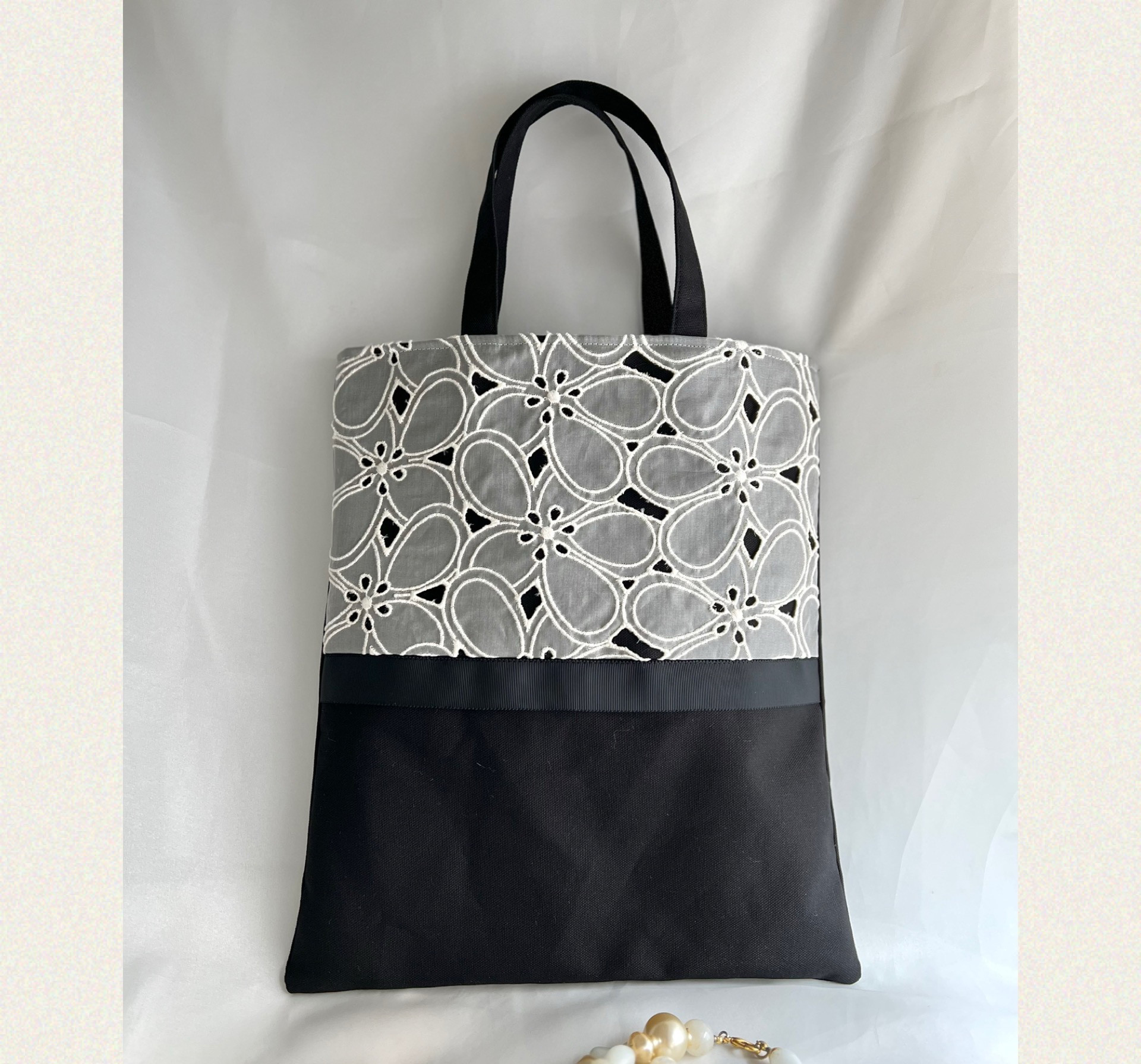 送料無料中❤️ イタリア製シルクレース❤️素敵BAG❤️マチ幅選択❤️ A4 入学式　卒業式　冠婚葬祭