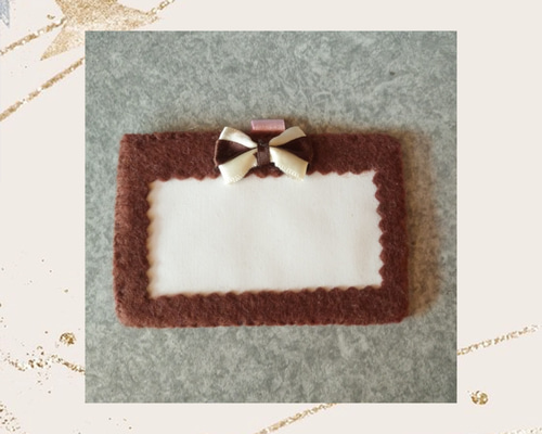 174】フェルト名札 茶色 表札・ネームプレート ゆあとま