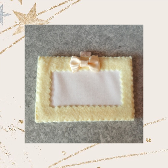 177】フェルト名札 クリーム色 表札・ネームプレート ゆあとま