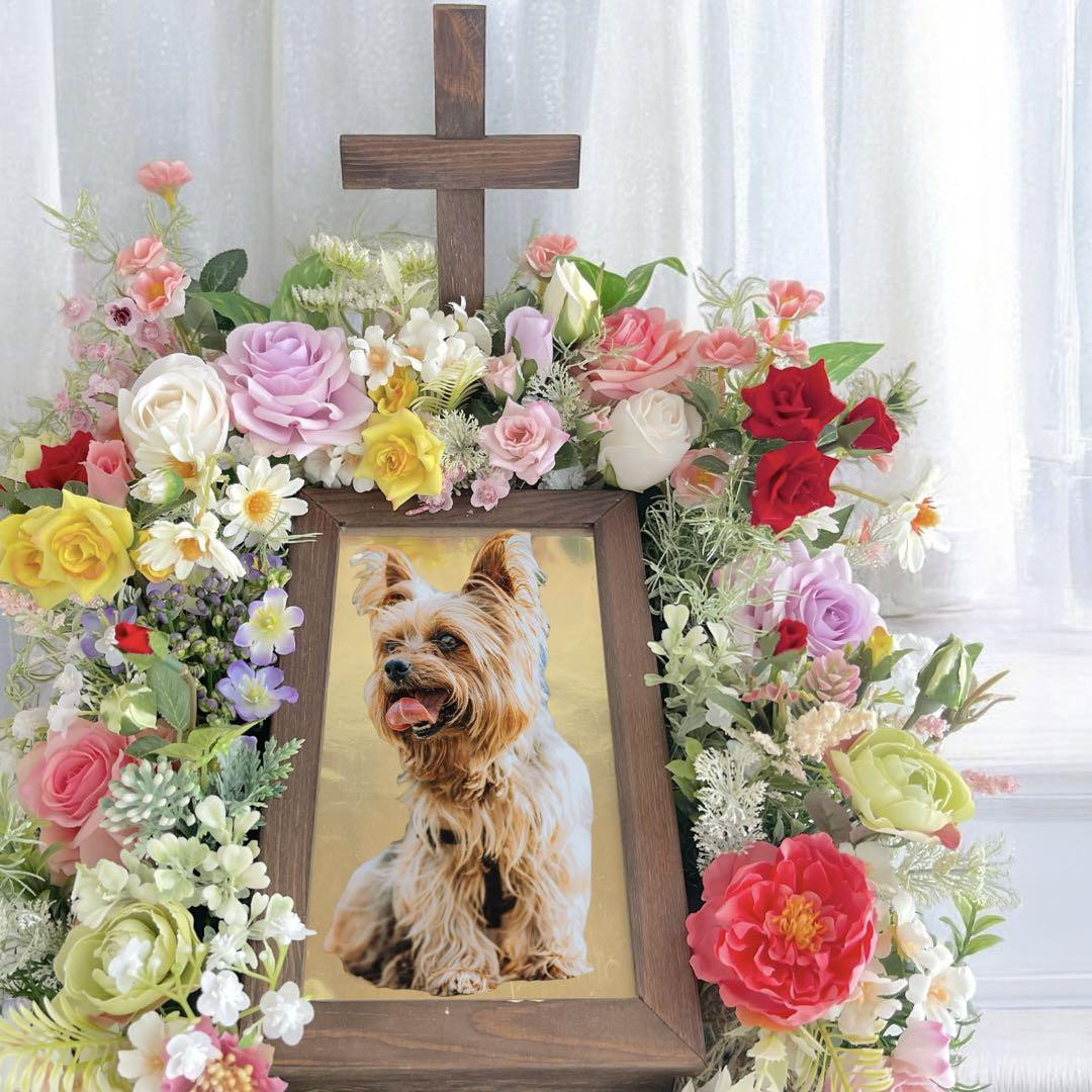 思い出を収納できる ペット供養 祭壇 メモリアルフラワーアレンジメント 光触媒フラワー