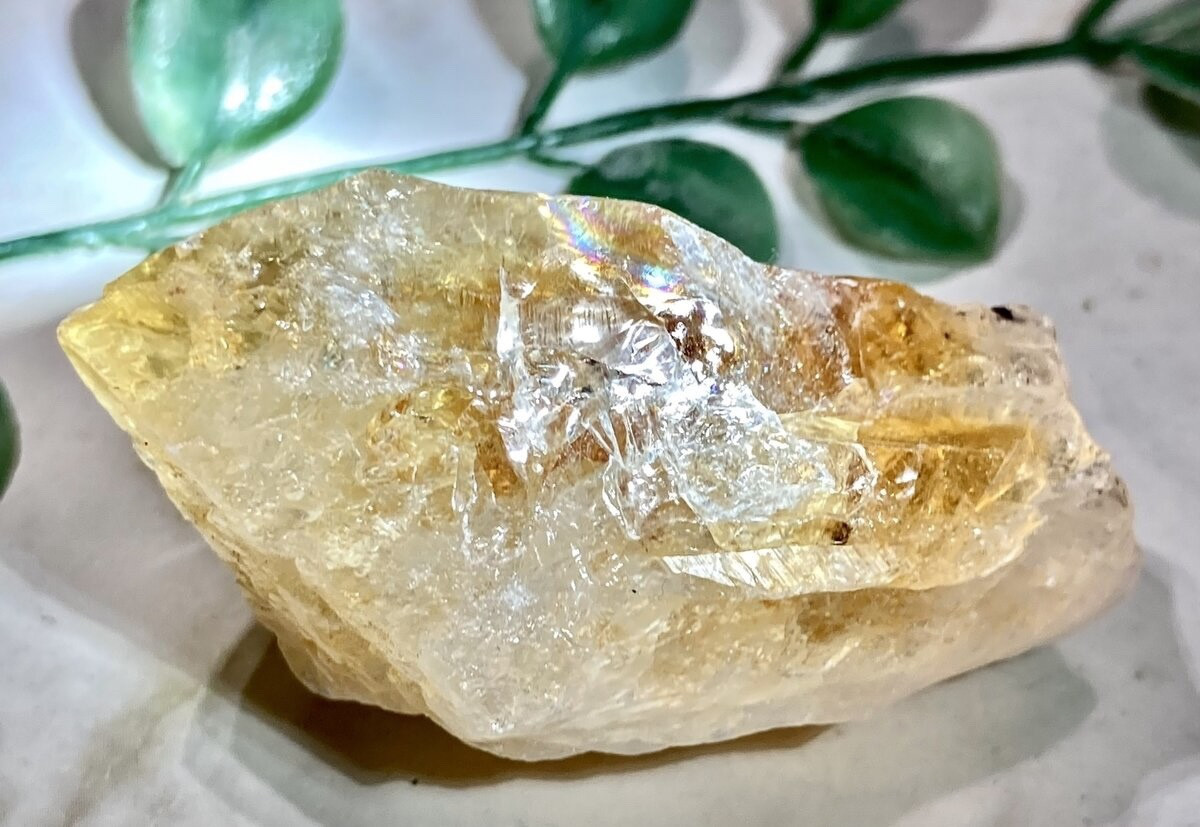 ゲーサイト内包　レインボー　シトリンクォーツ　黄水晶　原石