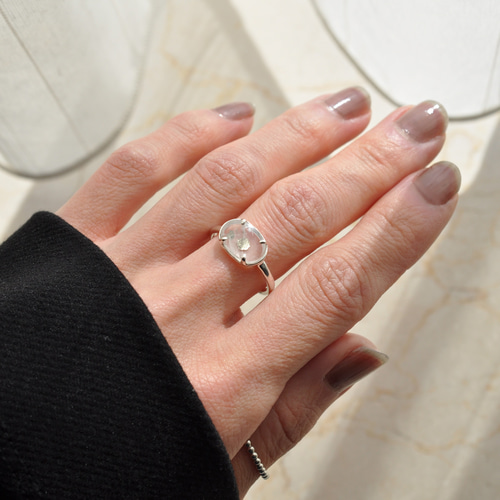 Pyrite in quartz Ring パイライトインクォーツ シルバーリング 指輪