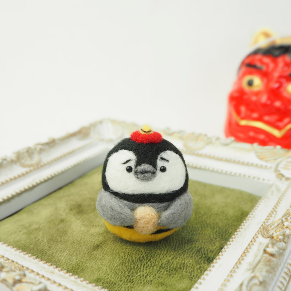 受注製作】‐節分コスプレ‐まゆペンギンのヒナおに(赤鬼・青鬼) 羊毛