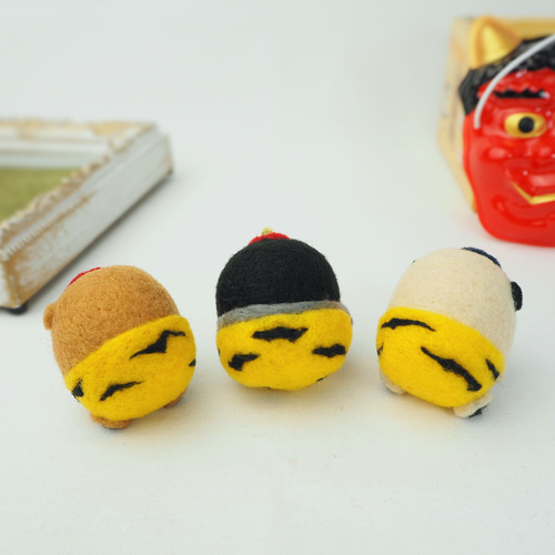 受注製作】‐節分コスプレ‐まゆペンギンのヒナおに(赤鬼・青鬼) 羊毛