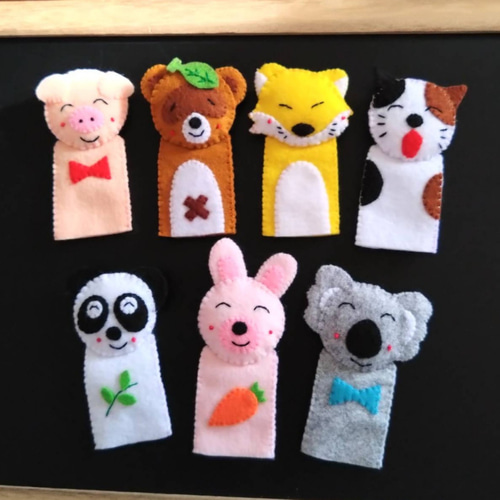 ⭐︎たなみ　動物たちの指人形　セット⭐︎ こぶたぬきつねこ】＆【ぱんだうさぎこあら】指人形セット